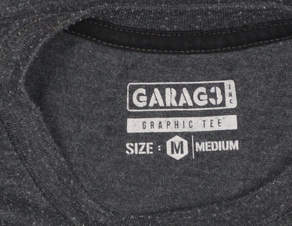 Garage Inc Men's Grey Adventure Print Crew Neck Graphic T-Shirt Medium