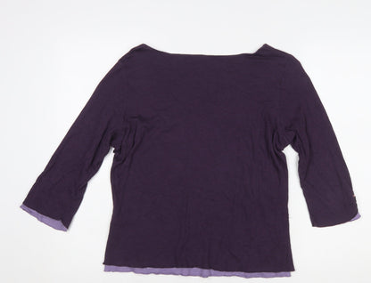 Marks and Spencer Per Una Women’s Purple 3/4 Sleeve Sequin T-Shirt Size 16