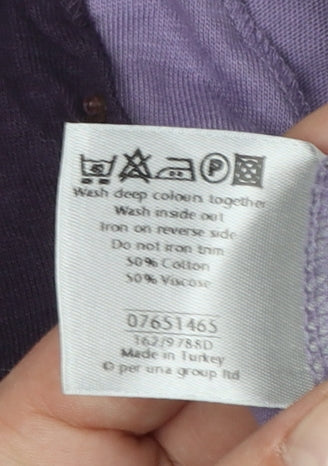 Marks and Spencer Per Una Women’s Purple 3/4 Sleeve Sequin T-Shirt Size 16