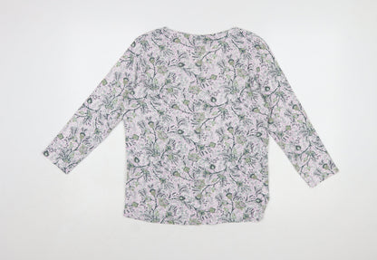 Isle Womens Multicoloured Floral 3/4 Sleeve Cotton Top M 14-16