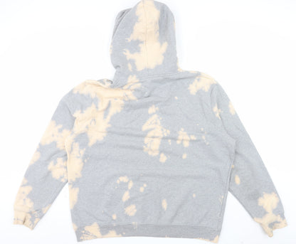 AllSaints Men's Grey Beige Tie-Dye Hoodie Large Cotton Pullover