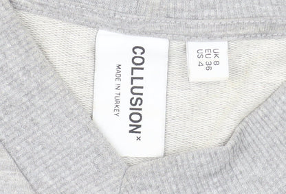 Collusion Women's Grey Size 8 Sleeveless Tank Dress