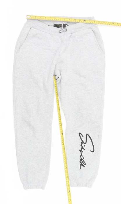 SikSilk Men's Grey Jogger Sweatpants Size S Fleece Activewear