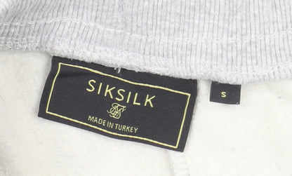 SikSilk Men's Grey Jogger Sweatpants Size S Fleece Activewear