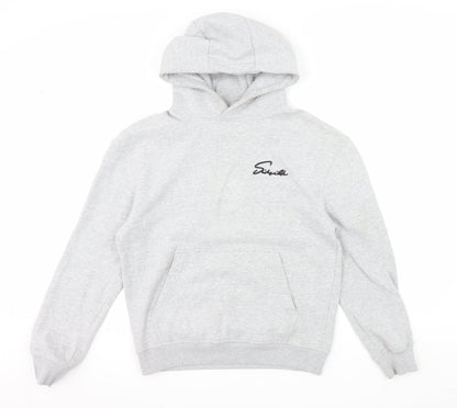 SikSilk Men's Grey Pullover Hoodie Size S Regular Fit Streetwear