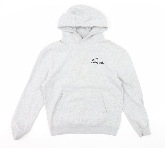 SikSilk Men's Grey Pullover Hoodie Size S Regular Fit Streetwear