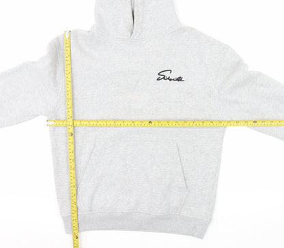 SikSilk Men's Grey Pullover Hoodie Size S Regular Fit Streetwear
