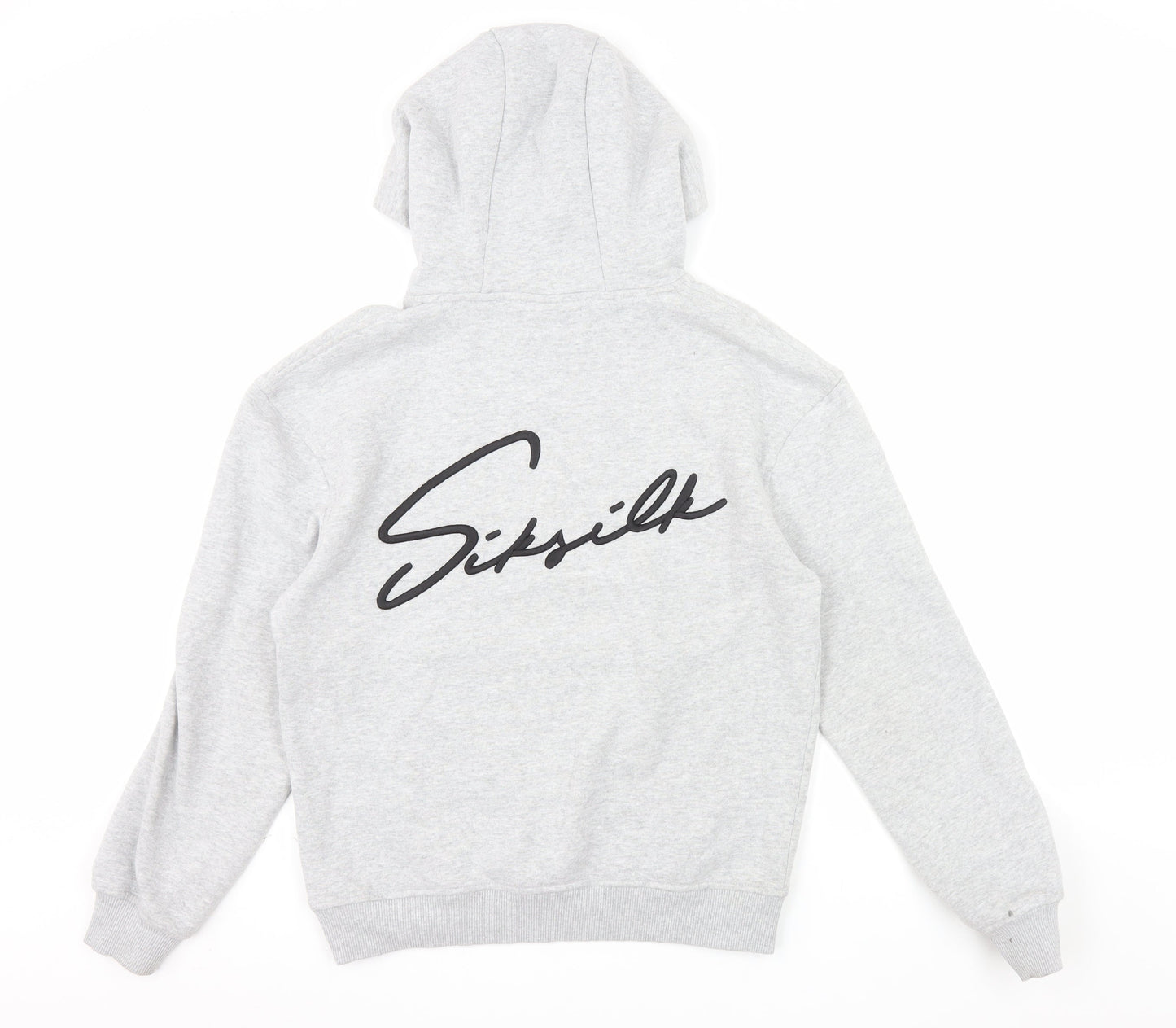 SikSilk Men's Grey Pullover Hoodie Size S Regular Fit Streetwear