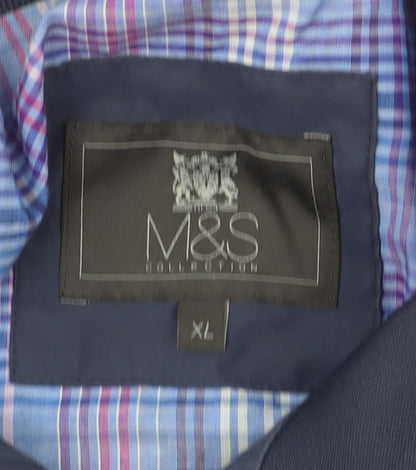 Marks and Spencer Men's Blue XL Bomber Jacket Casual Full Zip Lightweight