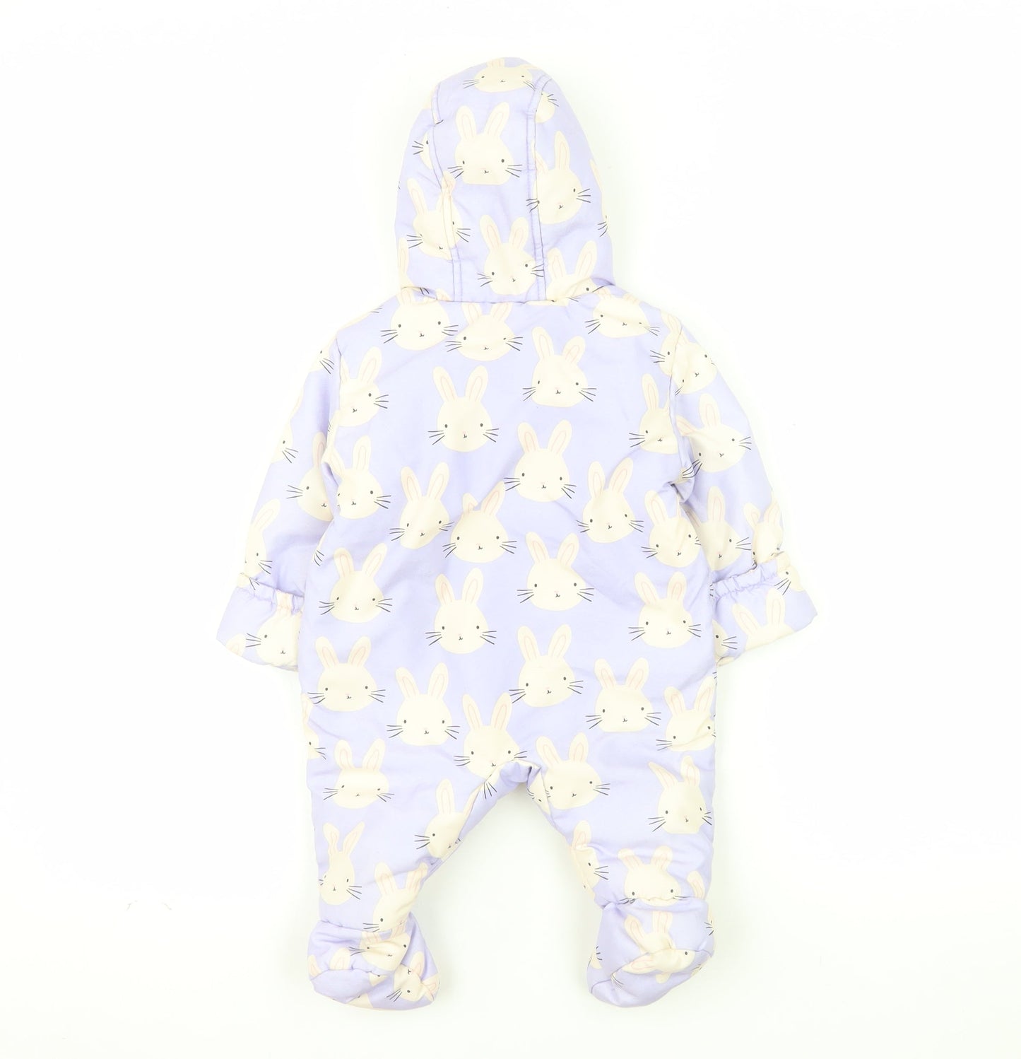 Marks and Spencer Unisex Baby Purple Bunny Hooded Coverall 0-3 Months