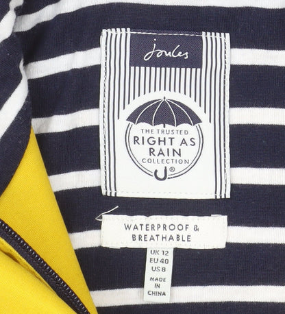 Joules Women’s Yellow Waterproof Rain Coat Jacket Size 12