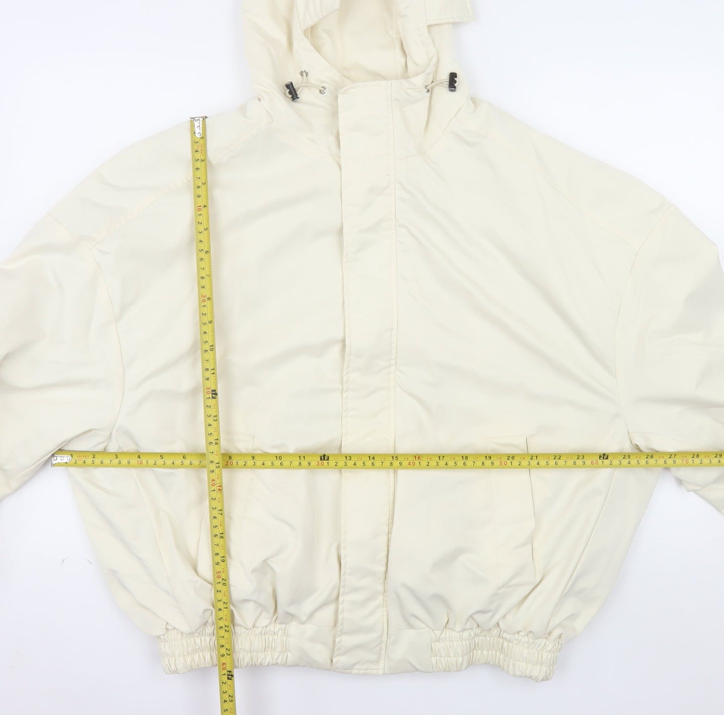 William Look Men's Ivory Hooded Water Resistant Jacket Size M