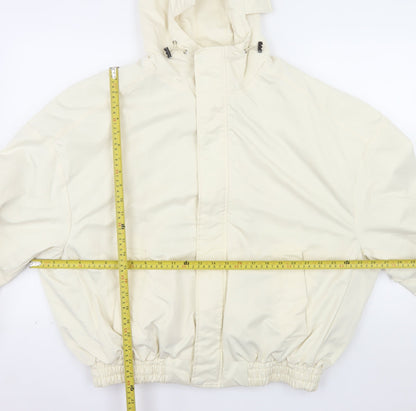 William Look Men's Ivory Hooded Water Resistant Jacket Size M