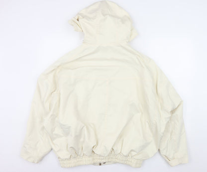 William Look Men's Ivory Hooded Water Resistant Jacket Size M
