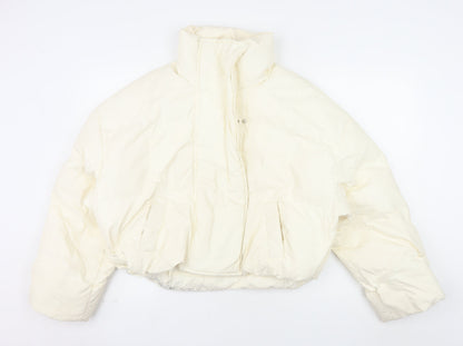 COLDDLE Women’s Ivory Cropped Puffer Jacket Size S Down Filled