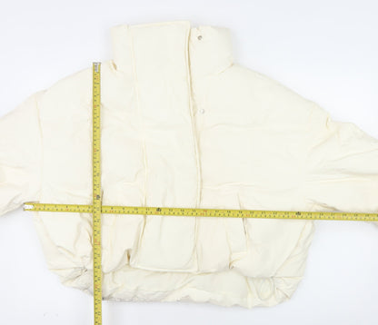 COLDDLE Women’s Ivory Cropped Puffer Jacket Size S Down Filled