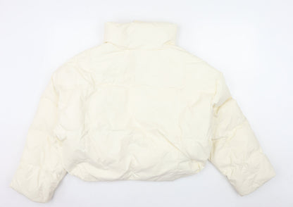 COLDDLE Women’s Ivory Cropped Puffer Jacket Size S Down Filled