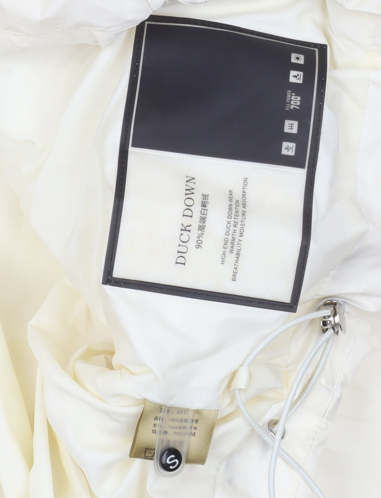 COLDDLE Women’s Ivory Cropped Puffer Jacket Size S Down Filled