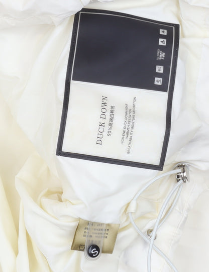 COLDDLE Women’s Ivory Cropped Puffer Jacket Size S Down Filled