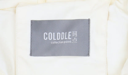 COLDDLE Women’s Ivory Cropped Puffer Jacket Size S Down Filled