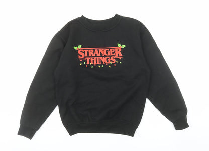 Netflix Boys Black Stranger Things XL Pullover Fleece Sweatshirt