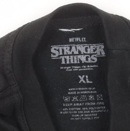 Netflix Boys Black Stranger Things XL Pullover Fleece Sweatshirt