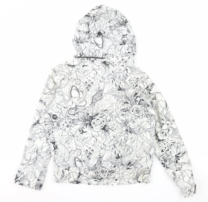 Billabong Womens XS White Floral Ski Jacket Hooded Waterproof