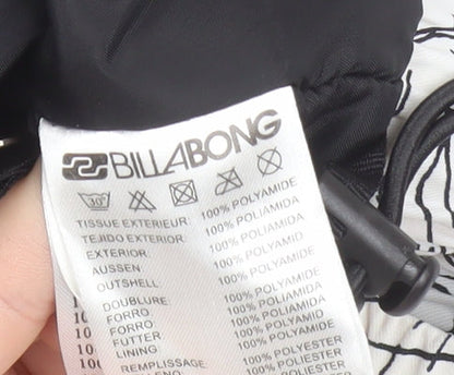 Billabong Womens XS White Floral Ski Jacket Hooded Waterproof