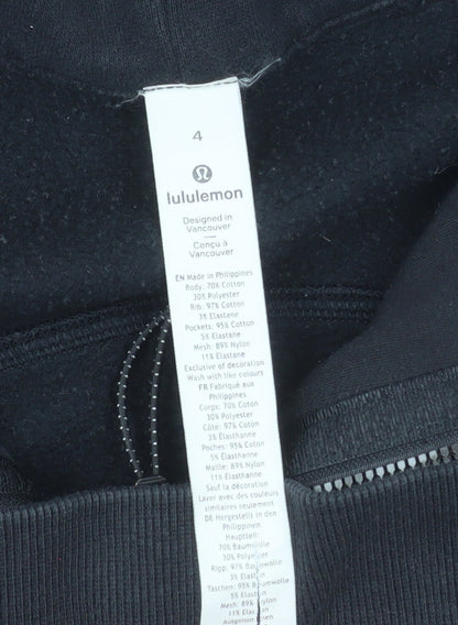 Lululemon Women Black Size S Full Zip Hoodie Cotton Blend