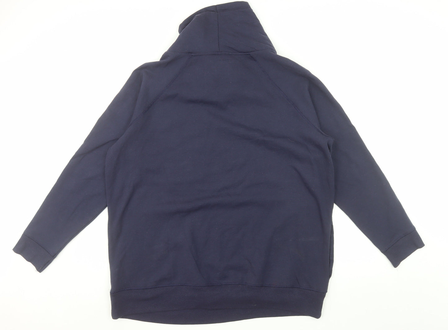 BHS Women Navy Size 22 Cowl Neck Pullover Hoodie Cotton Blend