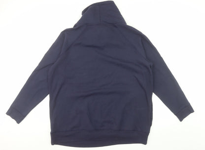 BHS Women Navy Size 22 Cowl Neck Pullover Hoodie Cotton Blend