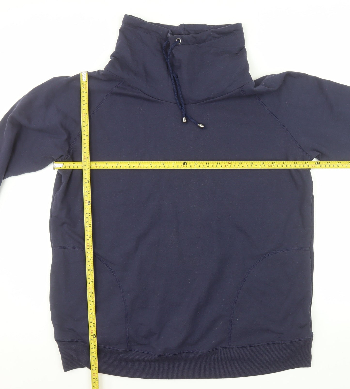 BHS Women Navy Size 22 Cowl Neck Pullover Hoodie Cotton Blend