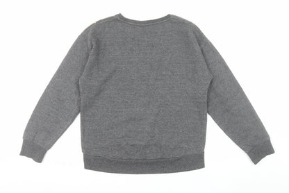 Wonder Woman Girls Grey Sweatshirt Size 14 Star Print Cotton Blend