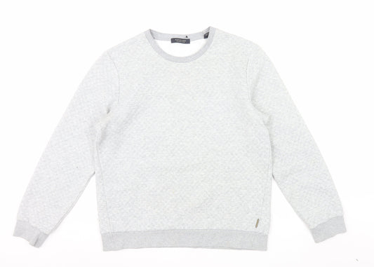 Scotch & Soda Men’s Grey Crew Neck Pullover Sweatshirt L Regular Fit