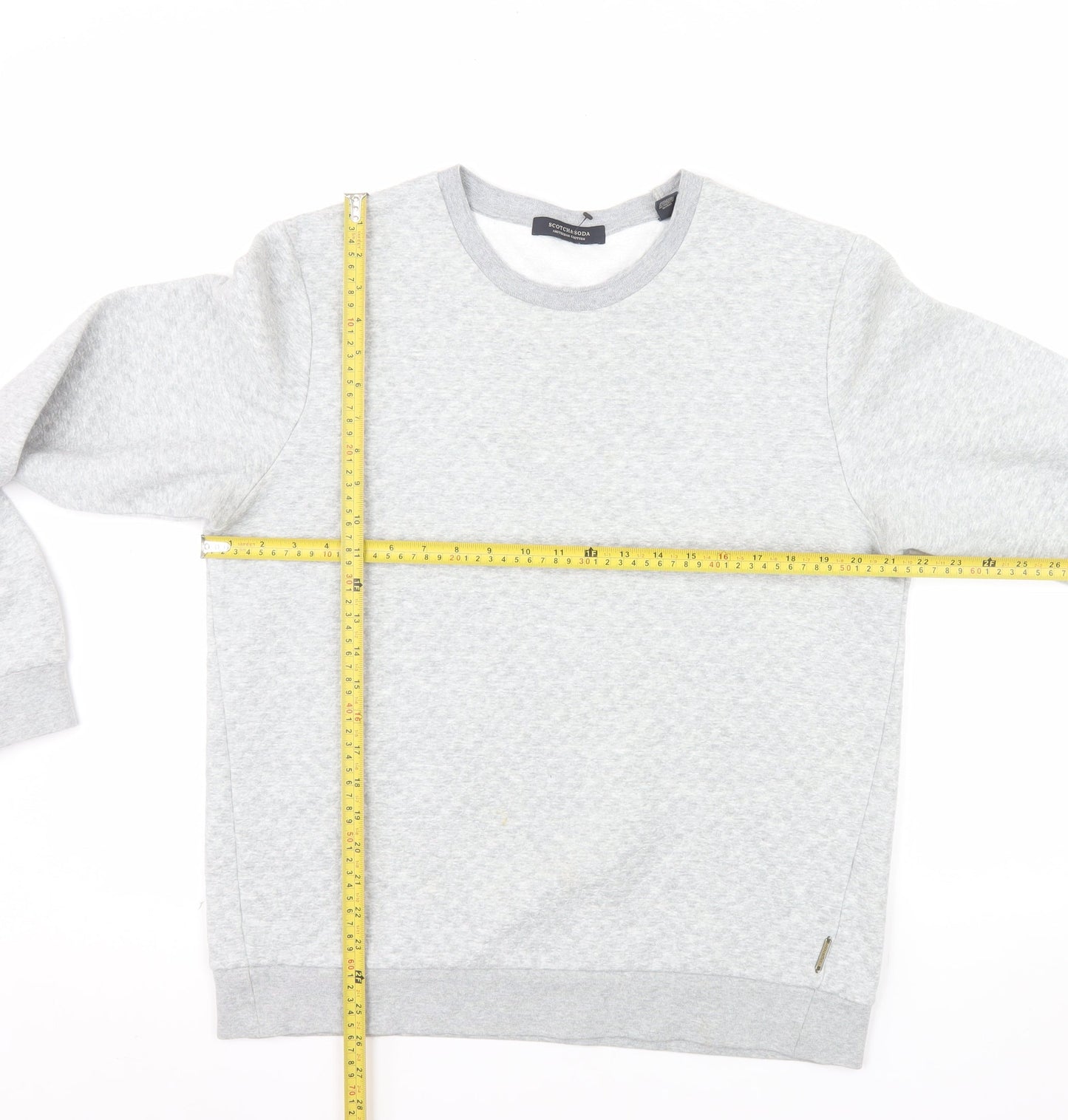 Scotch & Soda Men’s Grey Crew Neck Pullover Sweatshirt L Regular Fit