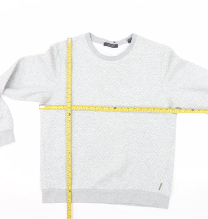 Scotch & Soda Men’s Grey Crew Neck Pullover Sweatshirt L Regular Fit