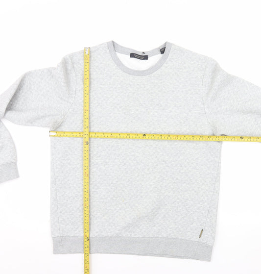 Scotch & Soda Men’s Grey Crew Neck Pullover Sweatshirt L Regular Fit