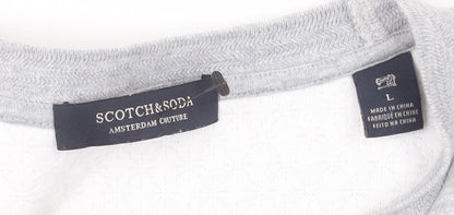 Scotch & Soda Men’s Grey Crew Neck Pullover Sweatshirt L Regular Fit