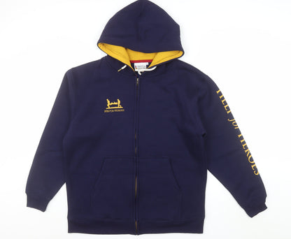 Help for Heroes Men's Blue Full Zip Hoodie Size L Hooded Sweatshirt