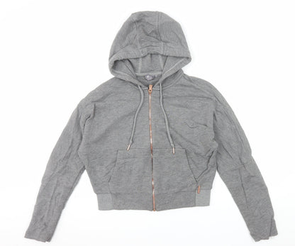 Sweaty Betty Womens Grey Full Zip Hoodie Size S Cropped Lined