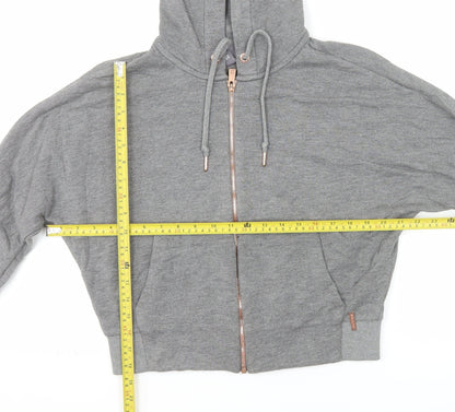 Sweaty Betty Womens Grey Full Zip Hoodie Size S Cropped Lined