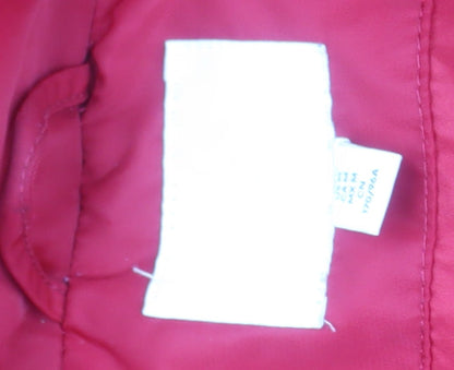 H&M Womens Red Mid-Length Hooded Puffer Jacket Size M