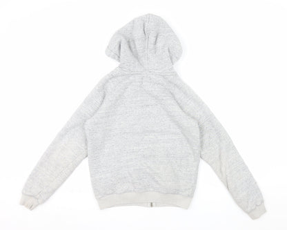 Jack Wills Women's Grey Full Zip Hoodie UK 6 Fleece Lined Casual