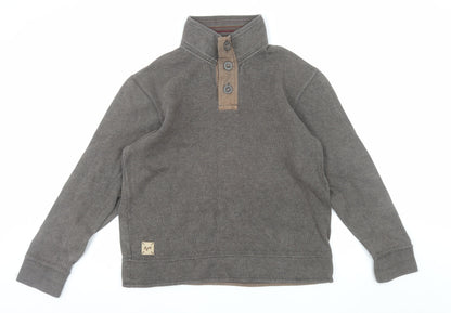 Rocha John Rocha Men’s Brown Cotton Henley Jumper M Casual Knitwear