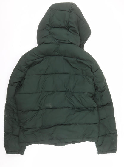 Abercrombie & Fitch Men's Green 2XL Hooded Puffer Jacket