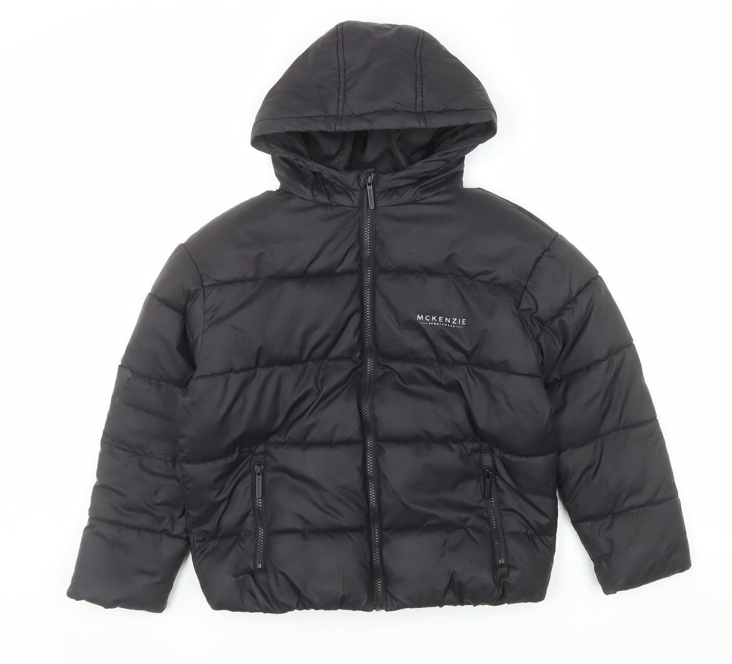 McKenzie Boys Black Hooded Puffer Jacket 10-12 Years Winter Coat