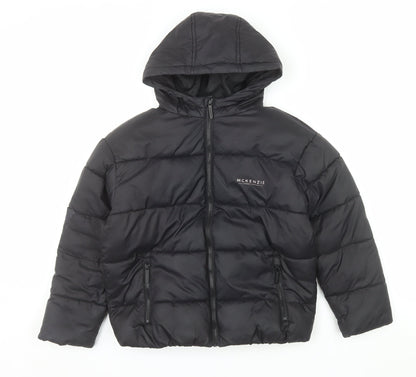 McKenzie Boys Black Hooded Puffer Jacket 10-12 Years Winter Coat