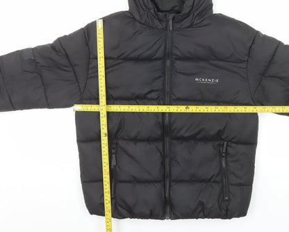 McKenzie Boys Black Hooded Puffer Jacket 10-12 Years Winter Coat