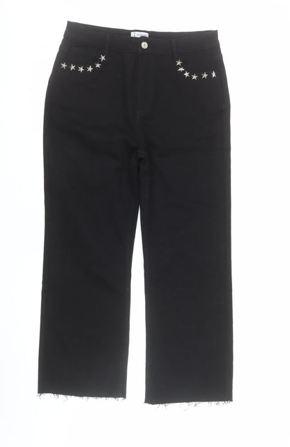 Minueto Women Black 2XL Straight Studded Jeans