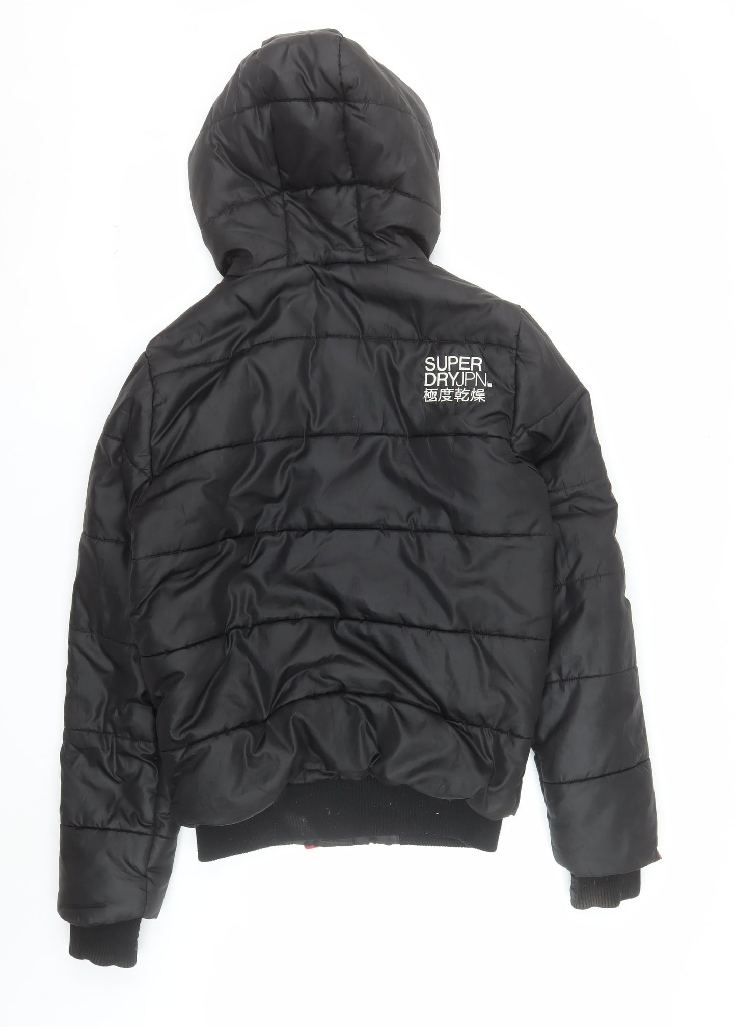 Superdry Men's Black S Puffer Jacket Hooded Winter Coat